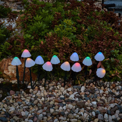 Грунтовый светильник  USL-S-830/PM020 MULTICOLOR MUSHROOMS SET12